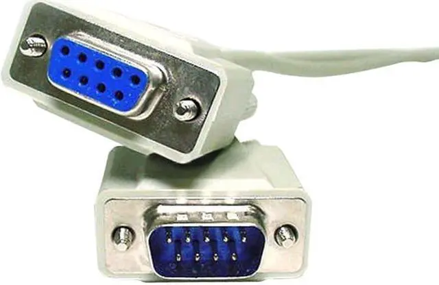 Alt view image 2 of 3 - Monoprice 100ft Molded DB9 Male/Female Serial Cable