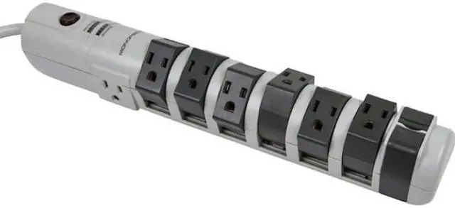 Alt view image 11 of 20 - Monoprice Power & Surge - 8 Outlet Rotating Surge Strip - Gray | UL Rated 2, 160 Joules with Grounded and Protected Light Indicator