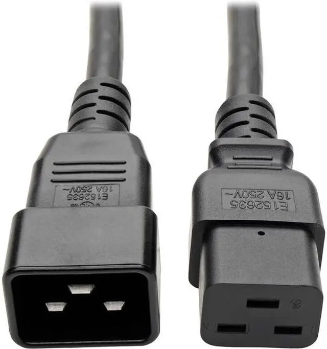 Alt view image 2 of 12 - Tripp Lite Heavy-Duty Power Extension Cord, 15A, 14 AWG (IEC-320-C19 to IEC-320-C20), 10 ft. (3 m) (P036-010-15A)