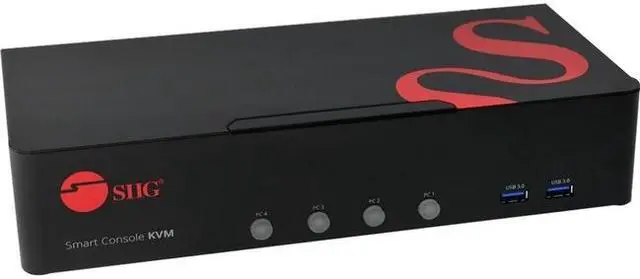 Alt view image 3 of 13 - SIIG 4-Port DVI Dual-Link Smart Console KVM Switch with USB 3.0 and Multimedia Ports