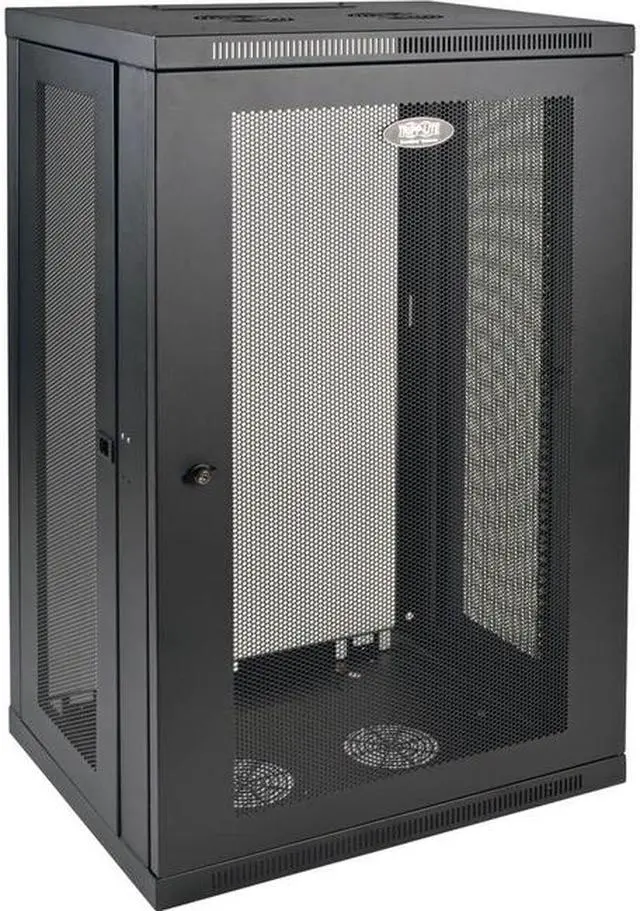 Alt view image 7 of 20 - Tripp Lite 21U Low-Profile Switch-Depth Wall-Mount Rack Enclosure Server Cabinet (SRW21U)