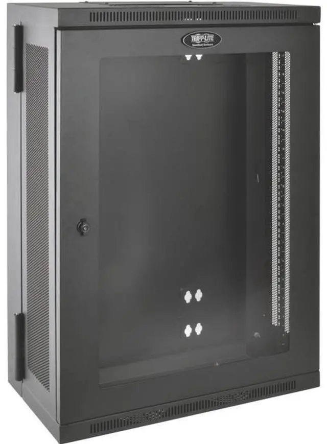 Alt view image 7 of 10 - Tripp Lite 18U Wall-Mount Rack Enclosure Server Cabinet with Clear Acrylic Window, Hinged Back, Low-Profile Patch-Depth (SRW18US13G)