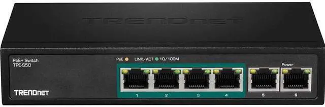 Alt view image 7 of 12 - Trendnet 6-Port Fast Ethernet Poe+ Switch