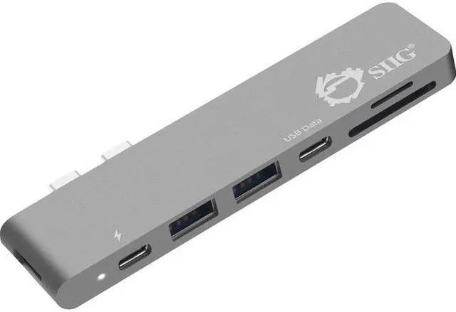 Alt view image 16 of 20 - SIIG Thunderbolt 3 USB-C Hub HDMI with Card Reader & PD Adapter - Space Gray