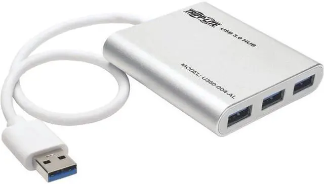 Alt view image 6 of 15 - Tripp Lite 4-Port Portable USB 3.0 SuperSpeed Mini Hub, Aluminum