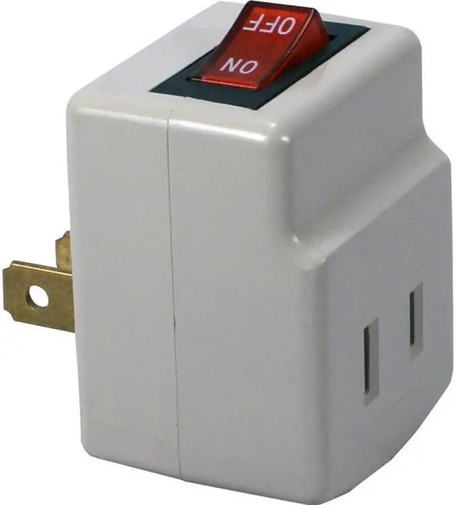 Main image of QVS PA-1P QVS Single-Port Power Adaptor with On/Off Switch - NEMA 5-15P - 125 V AC / 15 A