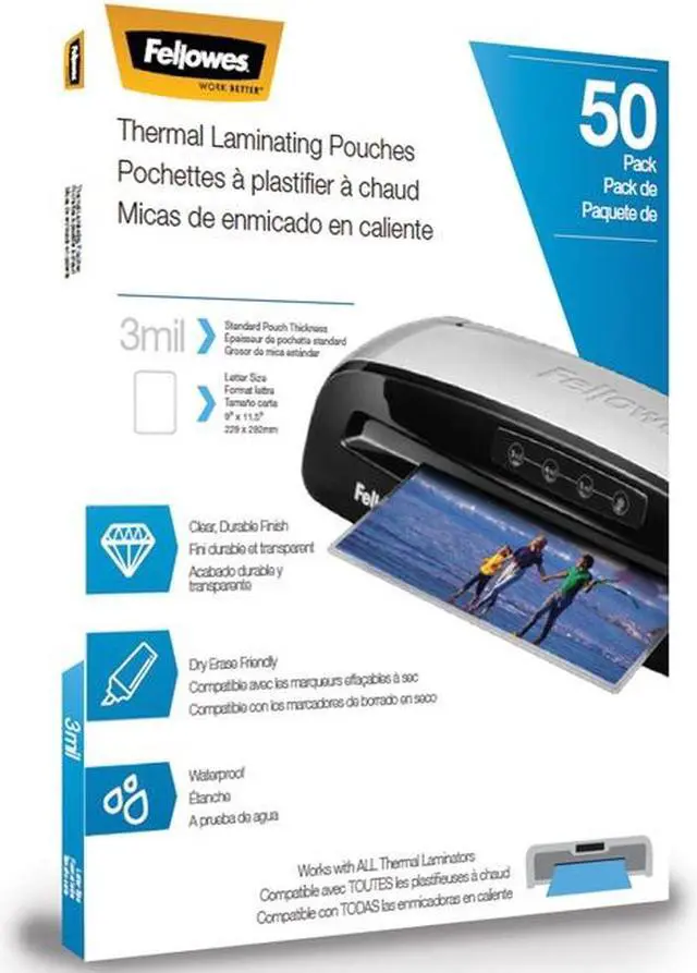 Alt view image 7 of 20 - FEL5744301 Fellowes Thermal Laminating Pouches, Letter, 3 mil, 50/Pack
