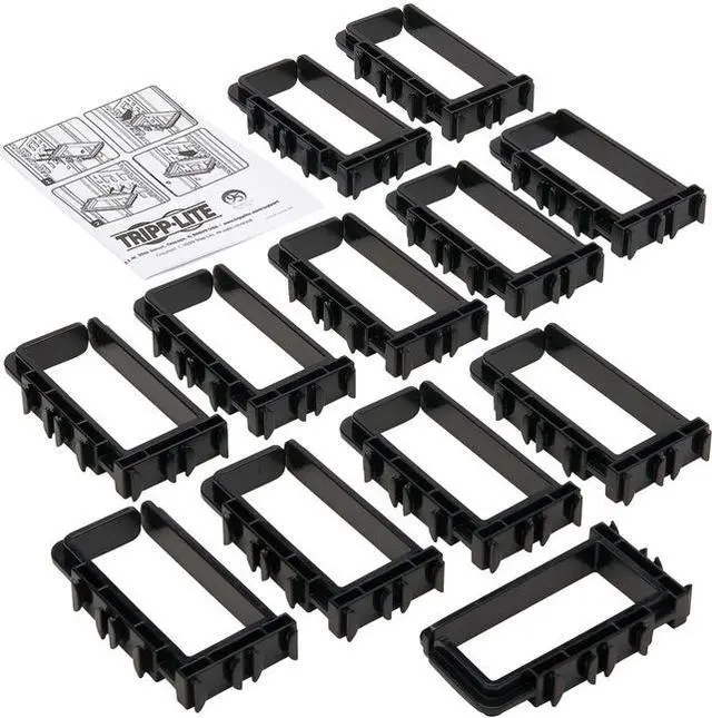 Alt view image 7 of 14 - Tripp Lite Cable Management D-Rings Rack Enclosures Button Mount 2X4in 12Pk