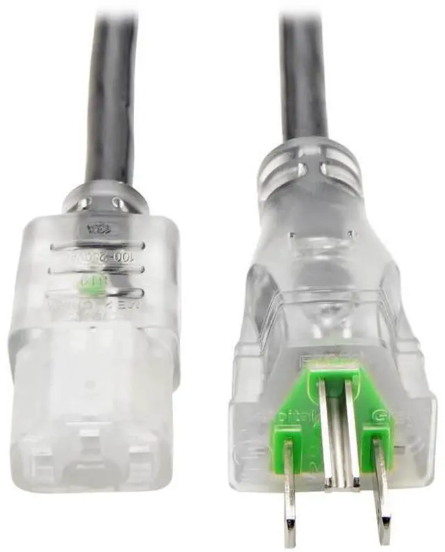 Alt view image 5 of 15 - Tripp Lite Model P006-015-HG13CL 15 ft. Hospital-Grade Computer Power Cord with Clear Plugs, 13A, 16 AWG (NEMA 5-15P to IEC-320-C13)