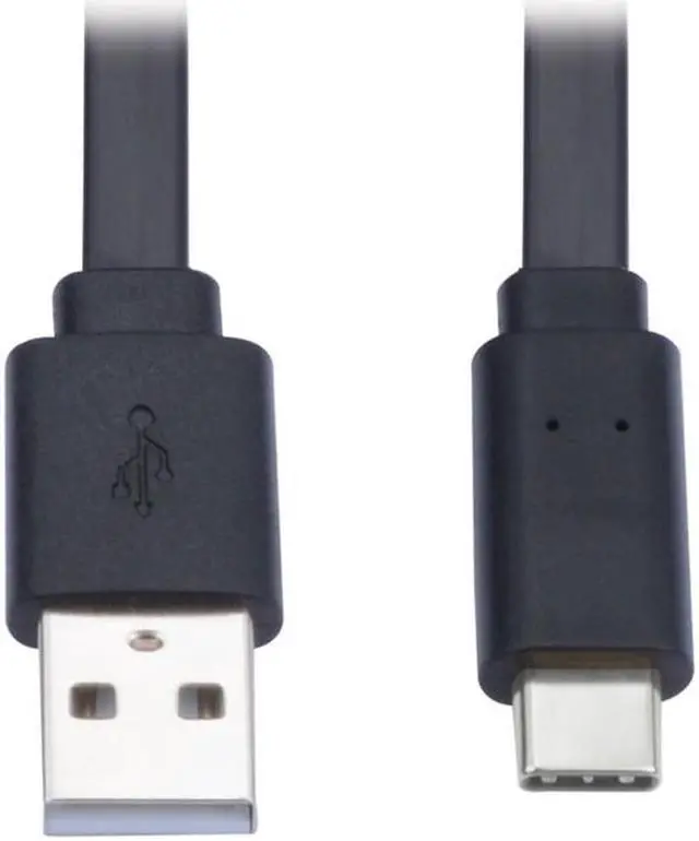 Main image of TRIPP LITE U038-006-FL USB-A TO USB-C FLAT CABLE - M/M, USB 2.0, THUNDERBOLT 3 COMPATIBLE, BLACK, 6 FT.