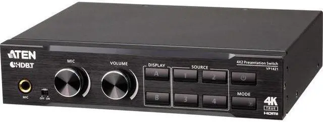 Main image of Aten 4x2 True 4K Presentation Matrix Switch with Scaling DSP HDBaseT-Lite VP1421