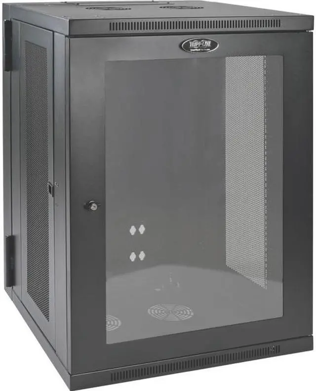 Alt view image 3 of 10 - Tripp Lite SRW18USG SmartRack 18U Low-Profile Switch-Depth WallMount Rack Enclosure Cabinet