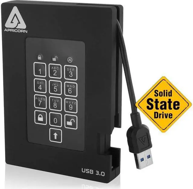 Alt view image 5 of 14 - Apricorn Aegis Padlock Fortress A25-3Pl256-S2000f 2 Tb Solid State Drive - 2.5" External - Black