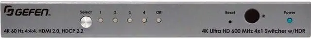 Alt view image 5 of 9 - Gefen EXT-UHD600-41 4K Ultra Hd 600 Mhz 4X1 Switch