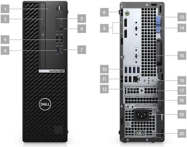 Alt view image 3 of 5 - Dell Optiplex 5000 5090 SFF Small Form Factor Desktop (2021) | Core i7 - 256GB SSD - 16GB RAM | 8 Cores @ 4.8 GHz