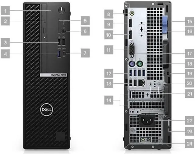 Alt view image 7 of 13 - Dell OptiPlex 7000 7090 SFF Small Form Factor Desktop (2021) | Core i7 - 512GB SSD - 32GB RAM | 8 Cores @ 4.8 GHz - 10th Gen CPU