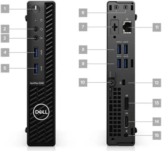 Alt view image 7 of 13 - Dell OptiPlex 3000 3080 Micro Tower Desktop (2020) | Core i5 - 500GB HDD - 16GB RAM | 6 Cores @ 3.8 GHz - 10th Gen CPU