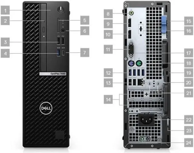 Alt view image 3 of 3 - Dell Optiplex 7000 7080 SFF Small Form Factor Desktop (2020) | Core i7 - 256GB SSD - 16GB RAM | 8 Cores @ 4.8 GHz