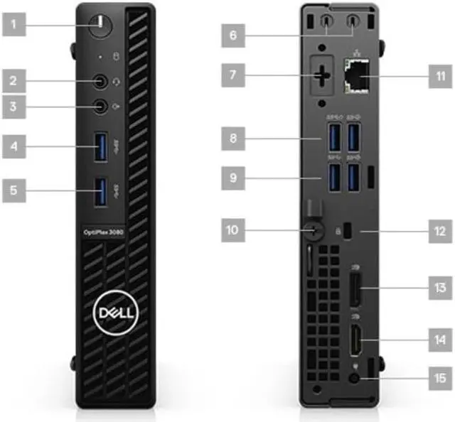 Alt view image 8 of 8 - Dell OptiPlex 3000 3080 Micro Tower Desktop (2020) | Core i3 - 128GB SSD - 4GB RAM | 4 Cores @ 4.3 GHz - 10th Gen CPU