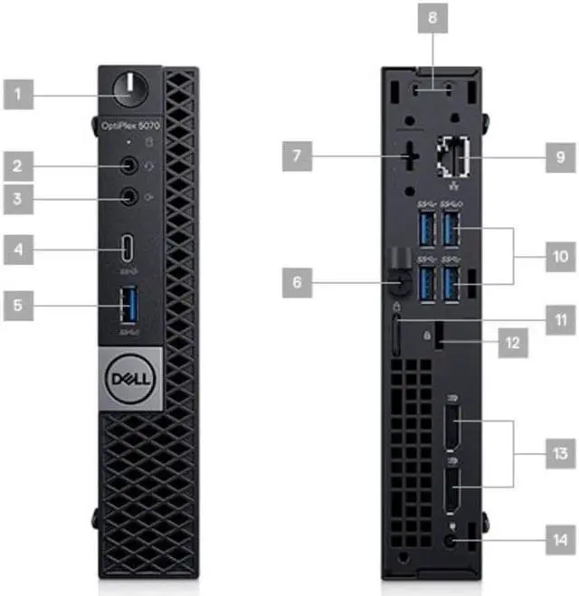 Alt view image 5 of 5 - Dell OptiPlex 5000 5070 Micro Tower Desktop (2019) | Core i7 - 256GB SSD - 8GB RAM | 8 Cores @ 4.3 GHz