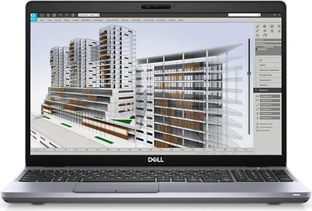 Alt view image 4 of 8 - 2020 Dell Precision 3551 Laptop 15.6" - Intel Core i7 10th Gen - i7-10750H - Six Core 5Ghz - 512GB SSD - 16GB RAM - Nvidia Quadro P620 2GB - 1366x768 HD - Windows 10 Pro Carbon