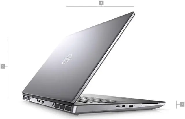Alt view image 2 of 6 - Dell Precision 7760 Workstation Laptop | 17.3" 1920x1080 FHD | Core i7 - 11850H - 500GB HDD Hard Drive - 64GB RAM - Nvidia Quadro RTX 4000 | 8 cores @ 4.8 GHz - 8GB GDDR6 Win 11 Pro Silver