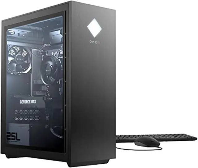Alt view image 3 of 6 - HP Omen 25L GT12 AMD Desktop | Ryzen 7 - 3700X - 512GB SSD Hard Drive - 16GB RAM - Nvidia GeForce GTX 1660 | 8 cores @ 4.4 GHz - 6GB GDDR5 Win 11 Home Black
