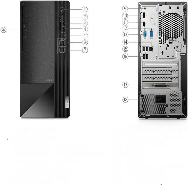 Main image of Lenovo ThinkCentre neo 50t Gen 3 Tower Desktop (2022) | Core i3 - 12100 - 1TB SSD Hard Drive - 32GB RAM | 4 cores @ 4.3 GHz Win 11 Pro Black