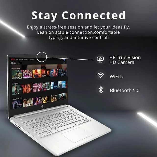 Alt view image 5 of 6 - HP 14-DQ50 Laptop (2022) | 14" 1366x768 HD | Core i3 - 1215U - 256GB SSD Hard Drive - 8GB RAM | 6 cores @ 4.4 GHz Win 11 Home Black