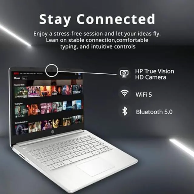 Alt view image 4 of 6 - HP 14-DQ50 Laptop (2022) | 14" 1366x768 HD | Core i3 - 1215U - 256GB SSD Hard Drive - 8GB RAM | 6 cores @ 4.4 GHz Win 11 Home Black