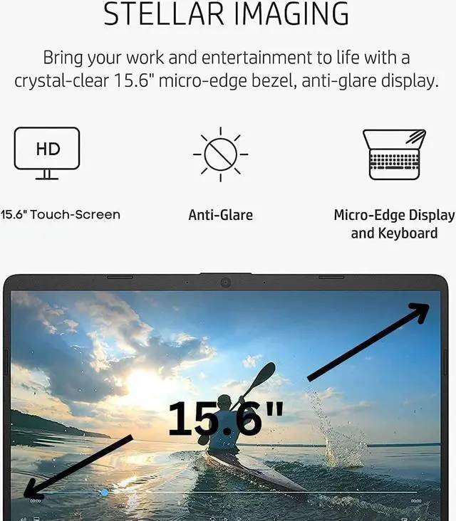 Main image of HP 15-DY300 Laptop Touch | 15" 1920x1080 FHD | Core i3 - 1215U - 1TB SSD Hard Drive - 20GB RAM | 6 cores @ 4.4 GHz Win 11 Home Black