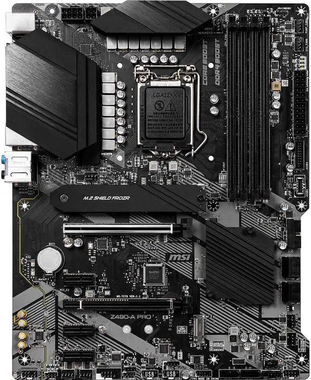 Main image of MSI Z490-A PRO Intel Z490 1200 LGA ATX M.2 Desktop Motherboard B