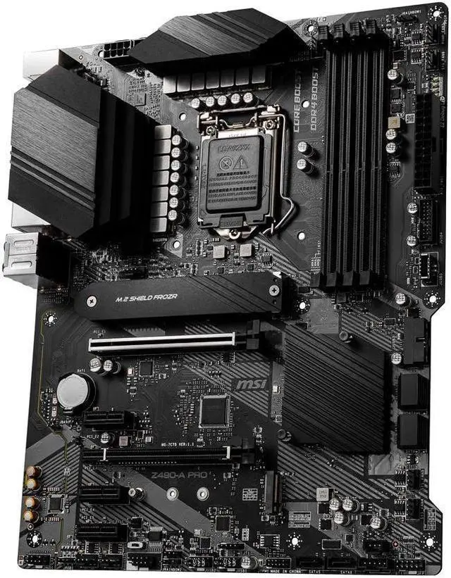 Alt view image 2 of 5 - MSI Z490-A PRO Intel Z490 1200 LGA ATX M.2 Desktop Motherboard B
