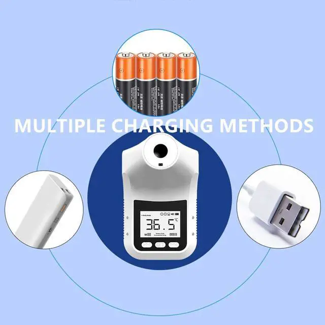 Alt view image 6 of 6 - K3 Pro Infrared Thermometer for Adults Non Contact Wall-Mounted Digital Forehead Thermometer with LCD Screen for Office Home Supermarket School Community