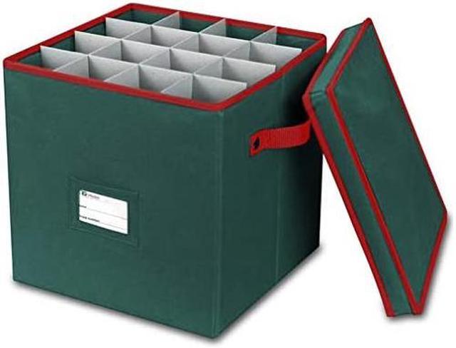 Christmas Ornament Storage Box - 12 x 12 Inch, 4-Layer Ornament Storage  Container Fits Up To 64 Christmas s - Heavy-Duty Polyester Ornaments Storage  and Organizer with Removable Lid 