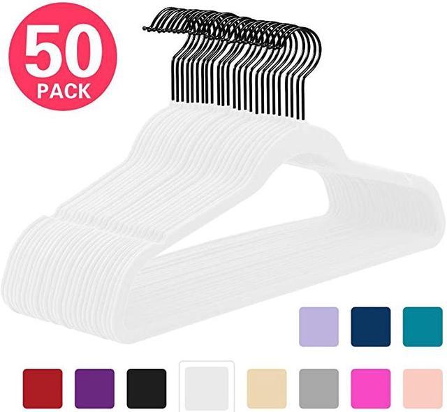 Velvet Hangers (Pack of 50) Heavyduty - Non Slip - White Velvet