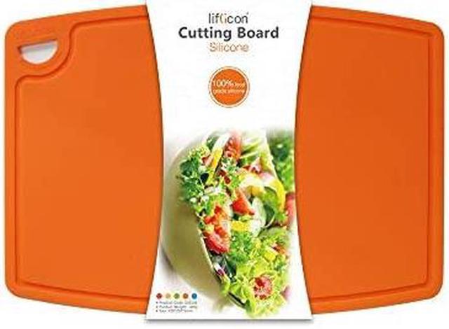 Extra Large Thick Silicone Cutting Board 14.6'' x 10.43'' Chopping Board  Flexible Cutting Mats Dishwasher Safe-Orange 