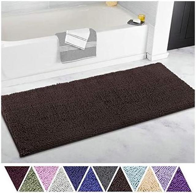 Large Bath Mats White/Grey Patterned Non Slip Absorbent Washable