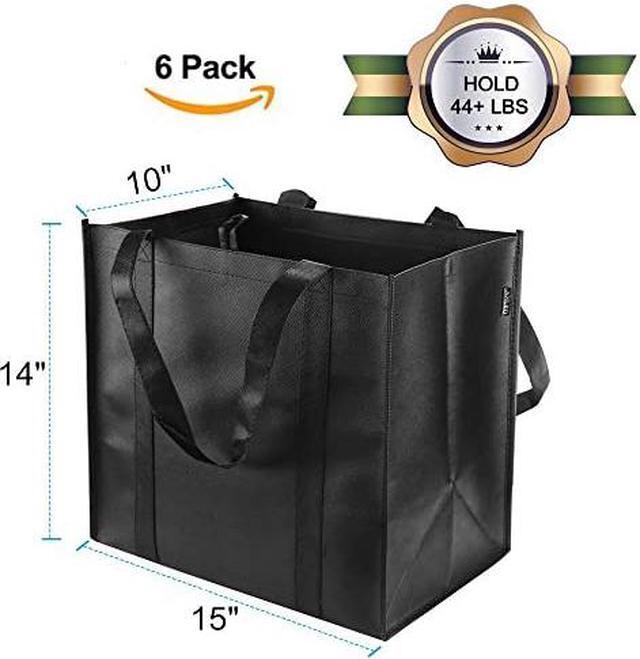 lbs 20 KG Extra Large & by Hold 44 Details about   6 Pack Reusable Handle Grocery Tote Bags 