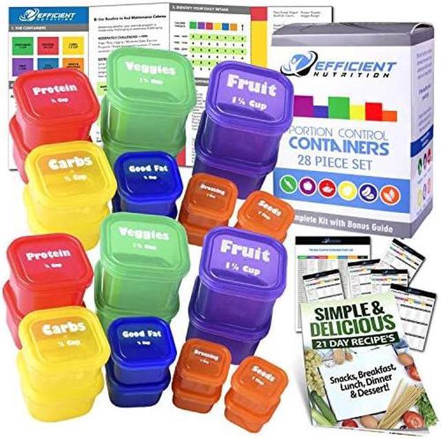 Portion Control Container Set, Meal Prep System for Diet and Weight Loss 