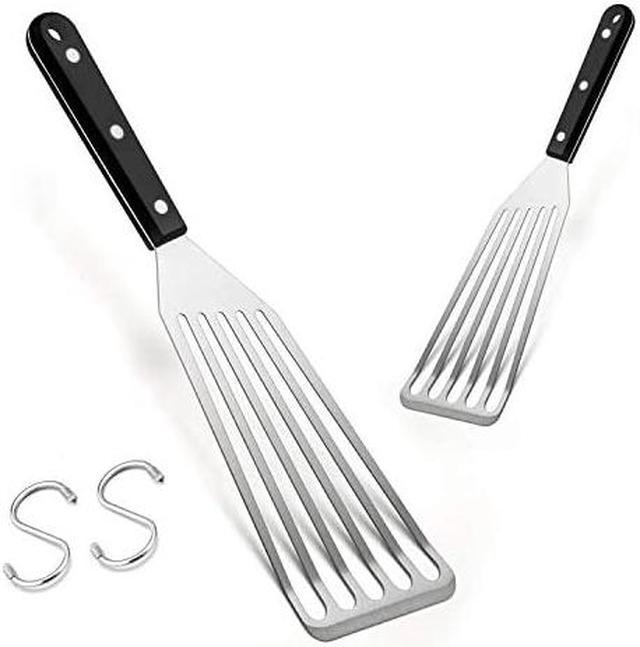 Fish Spatula Thin Slotted Fish Turner 11'' Stainless Steel Metal Spatula  with Wood Handle Beveled-Edged Kitchen Fish Spatula for Fish Egg Meat  Flipping Frying Grilling Cooking 