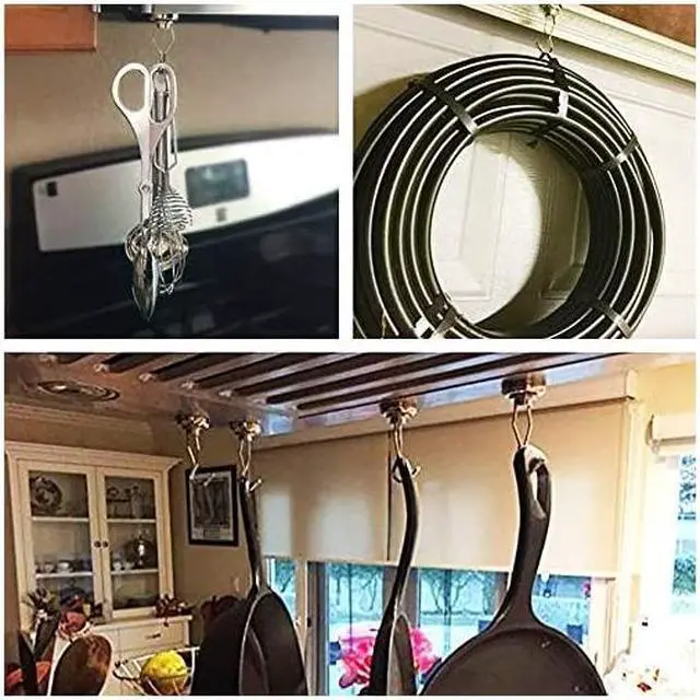 Alt view image 3 of 8 - 60LBS Swivel Swing Magnetic Hooks, Neodymium Magnet Hooks - Great for Your Refrigerator and Other Magnetic Surfaces 67.5mm(2.66in) in Length - Pack of 8