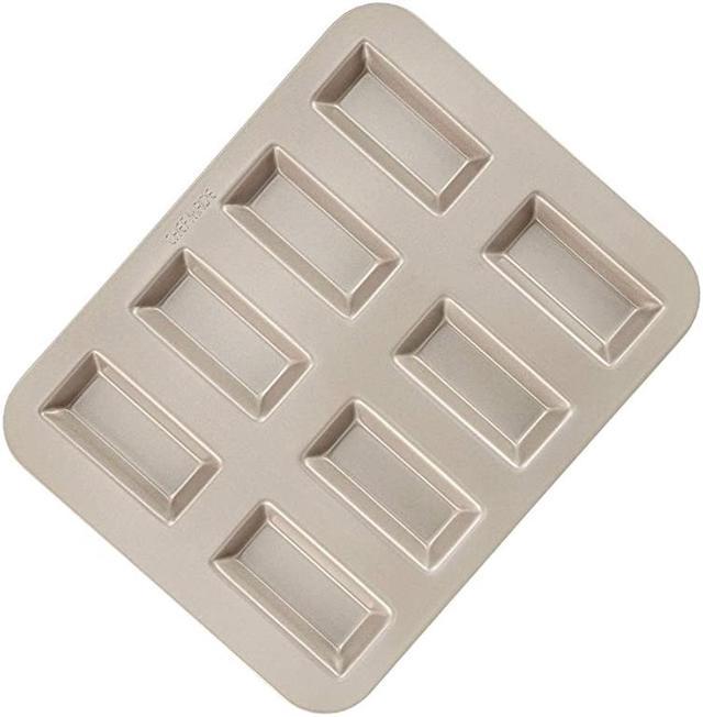 CHEFMADE Brownie Cake Pan, 12-Cavity Non-Stick Square Muffin Pan Blondie Bakeware for Oven Baking (Champagne Gold)