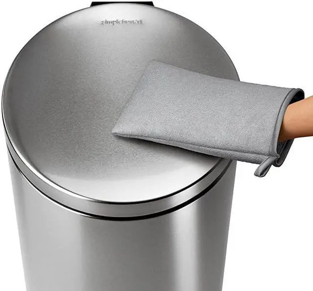 Alt view image 3 of 4 - 30 Liter / 8 Gallon Round Step Trash Can, Brushed Stainless Steel