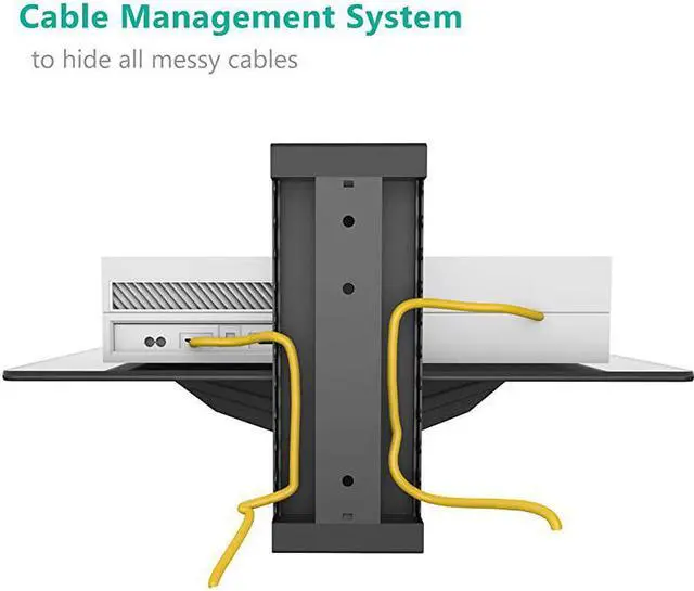 Alt view image 4 of 6 - Floating Entertainment Center Shelves, Holds Up to 17.6lbs, TV Shelf with Strengthened Tempered Glasses for DVD Players, Cable Boxes, Games Consoles, TV Accessories (CS201B), 1 Shelf, Black