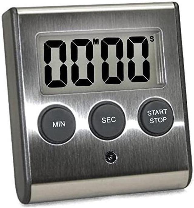 Elegant Digital Kitchen Timer, Stainless Steel Model eT-23, Super Strong  Magnetic Back, Loud Alarm, Large Display, Auto Memory, Auto Shut-Off by