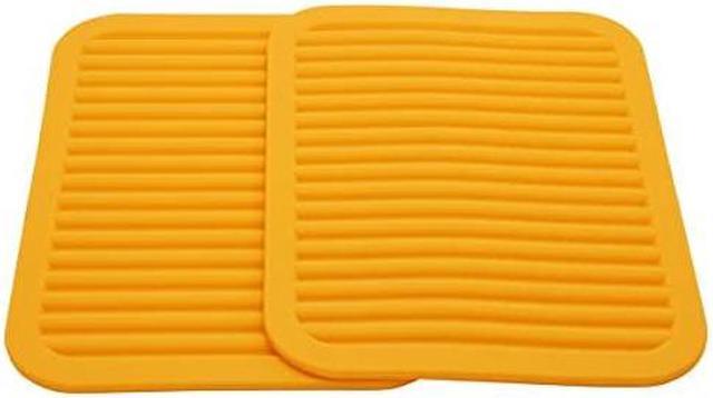 Silicone Mats For Hot Dishes And Hot Pots, Hot Pads For Countertops,  Tables, Pot Holders, Spoon Rest Small Drying Mats Set Of 2 (orange)