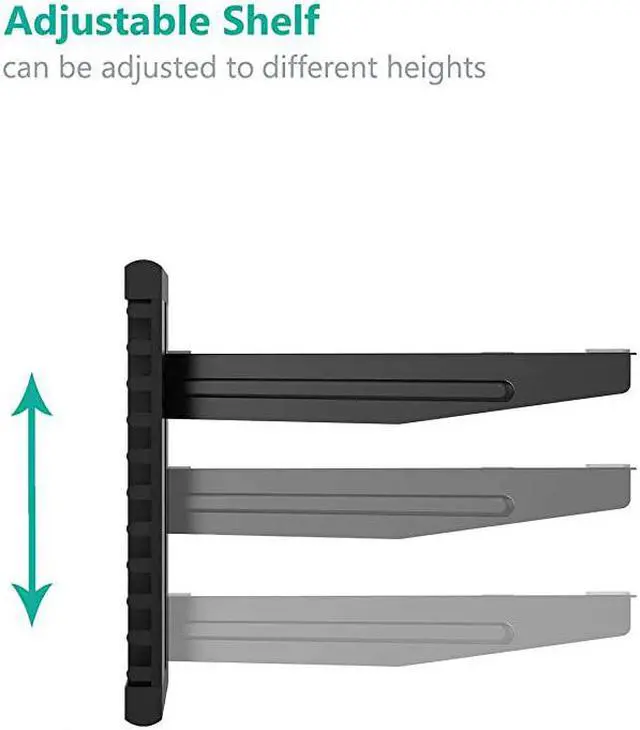 Alt view image 3 of 6 - Floating Entertainment Center Shelves, Holds Up to 17.6lbs, TV Shelf with Strengthened Tempered Glasses for DVD Players, Cable Boxes, Games Consoles, TV Accessories (CS201B), 1 Shelf, Black