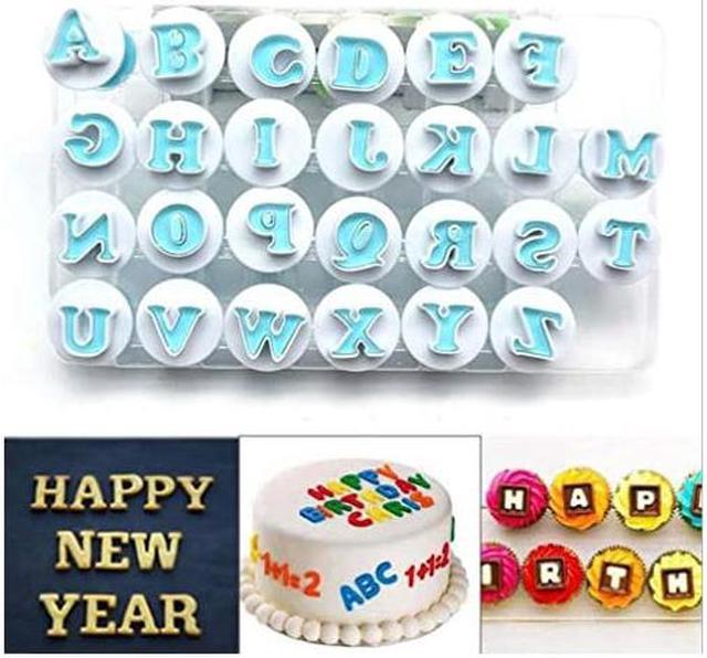 Fondant Alphabet/Letter Cutters set,Cake Biscuit Mold,Cake Decorating  Tools, Cookie Stamp Impress,Embosser Cutter,DIY Sugar Cookies Chocolate  Plunger