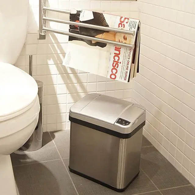 Alt view image 5 of 6 - 13 Gallon and 2.5 Gallon Automatic Touchless Sensor Kitchen Cans with Odor Control System, Stainless Steel, Includes 1 Waterproof Reusable “TRASH” Vinyl Sticker